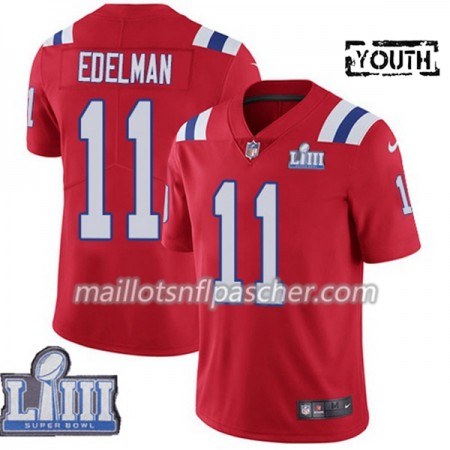 Maillot New England Patriots Julian Edelman 11 Nike Rouge 2019 Super Bowl LIII - Enfant